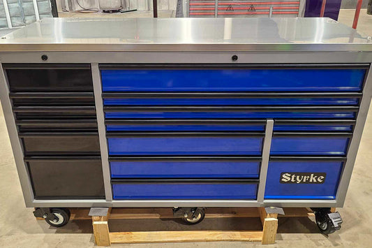 72" Tool Chest - LS:Grey/Black/Black / RS:Grey/Blue/Black