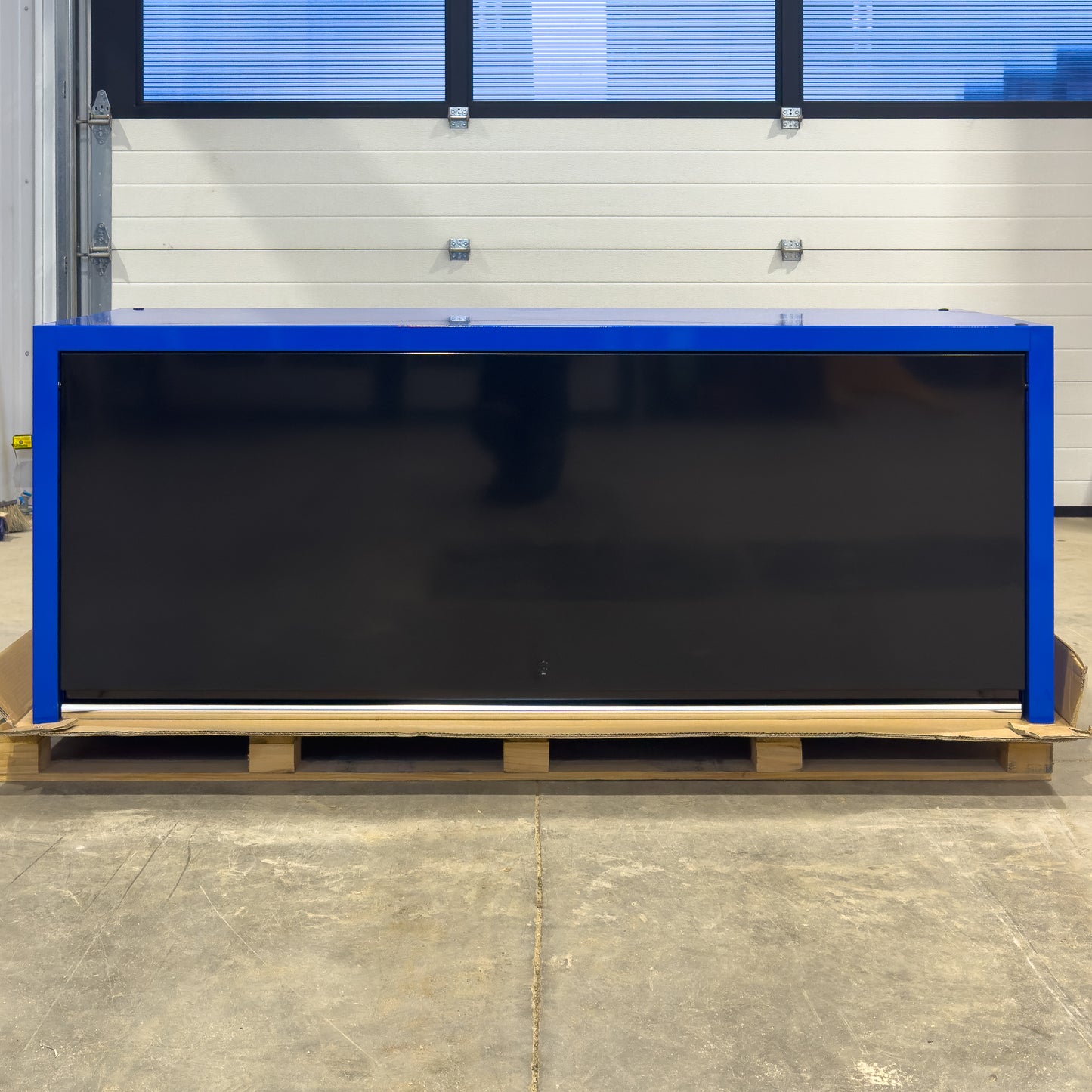 *SCRATCH AND DENT* 72" Hutch - Blue/Black/Polished Aluminum