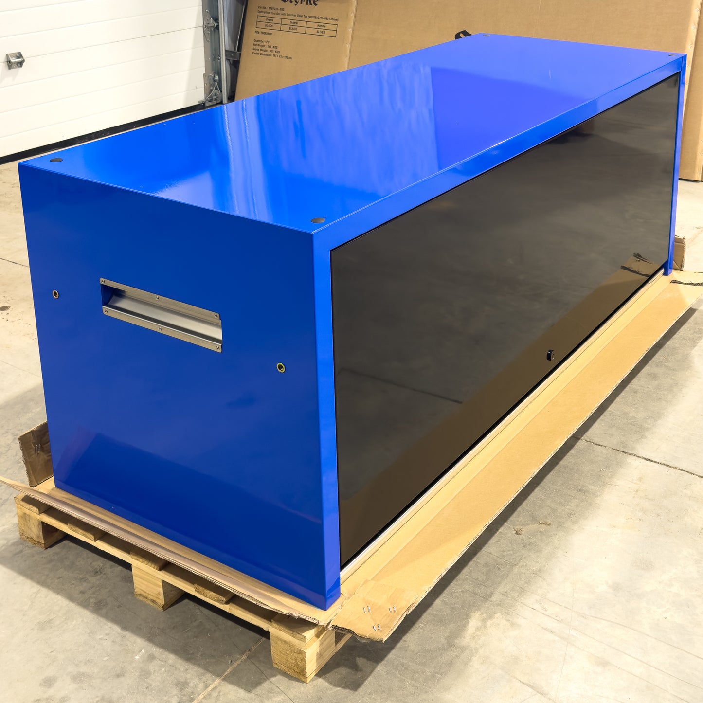 *SCRATCH AND DENT* 72" Hutch - Blue/Black/Polished Aluminum