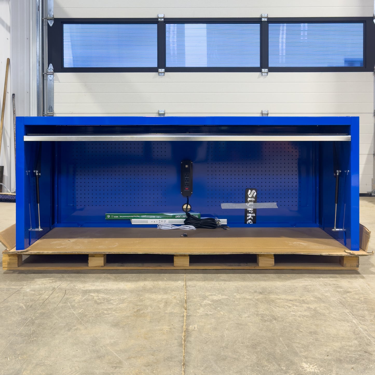 *SCRATCH AND DENT* 72" Hutch - Blue/Black/Polished Aluminum