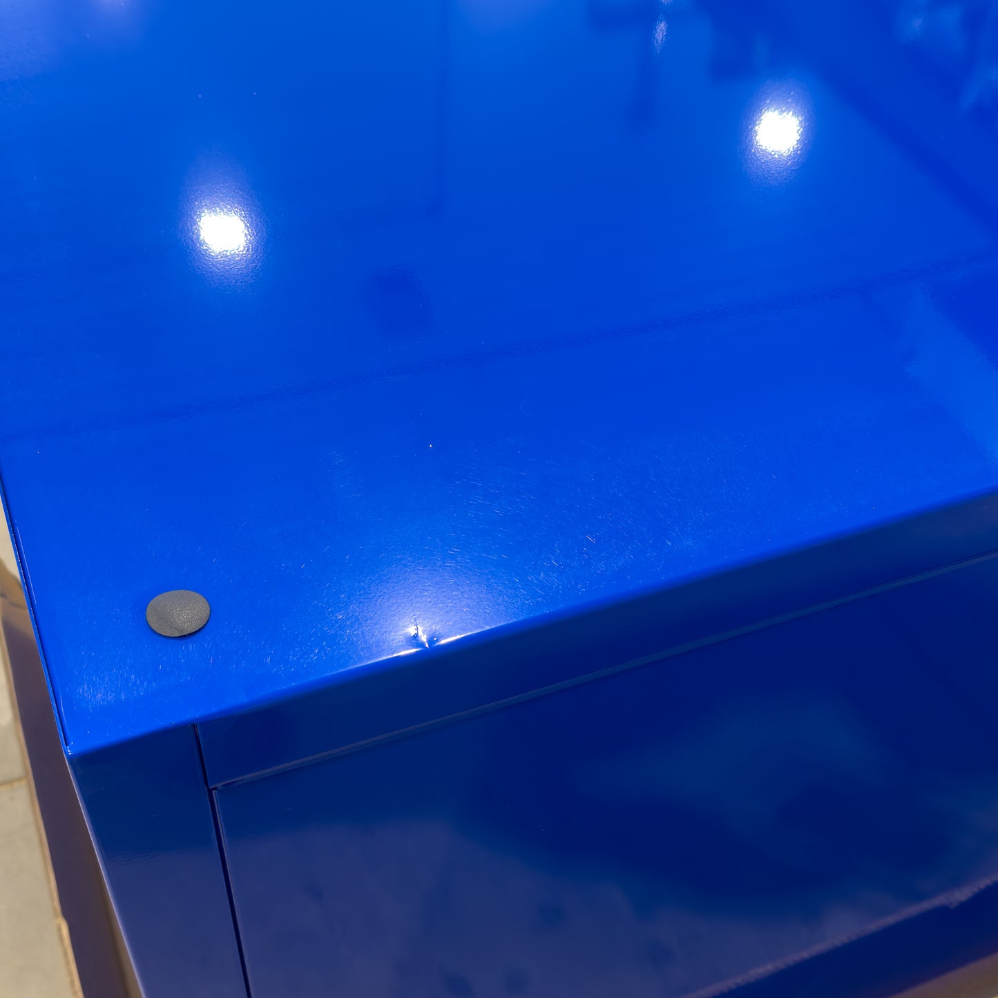 *SCRATCH AND DENT* 72" Hutch - Blue/Black/Polished Aluminum