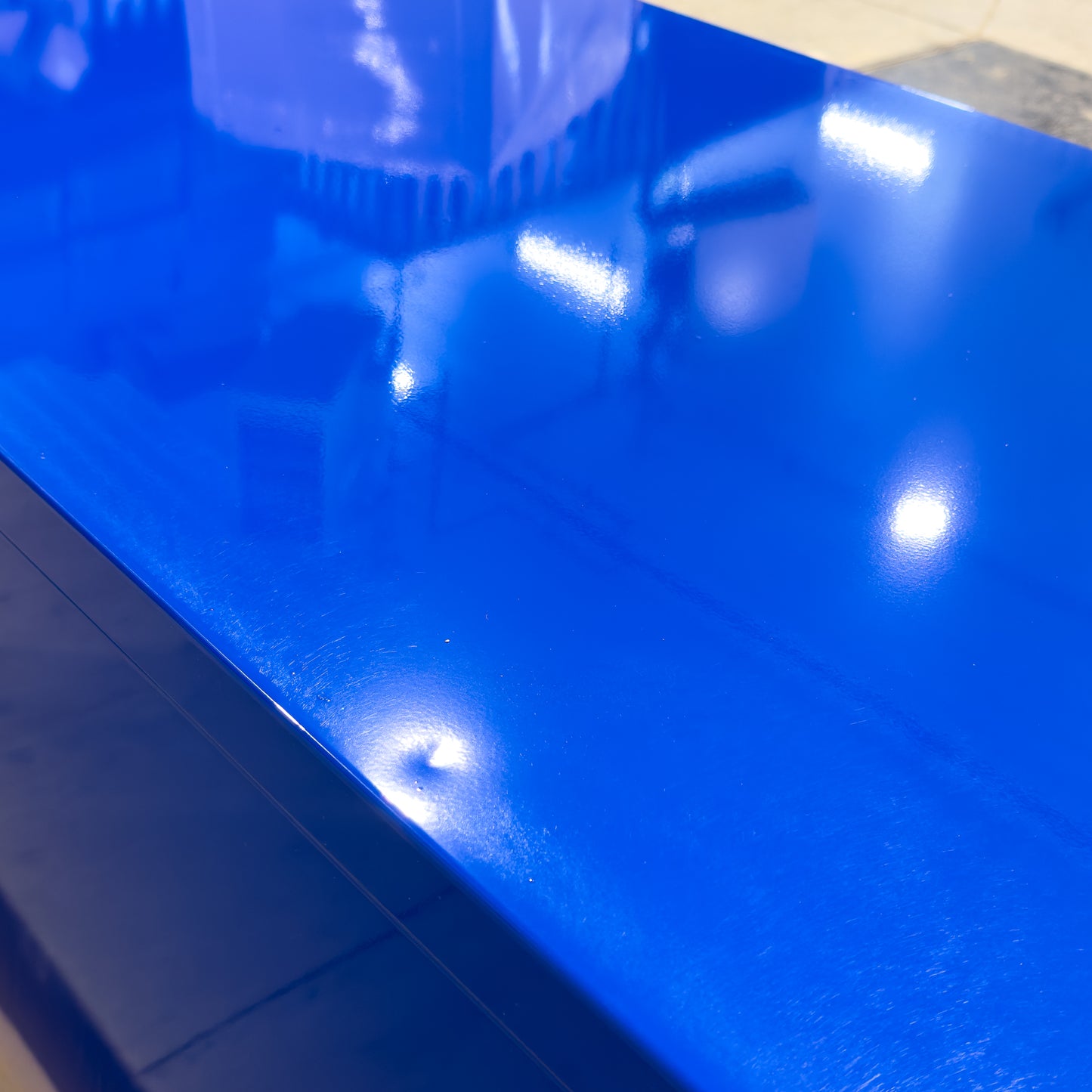 *SCRATCH AND DENT* 72" Hutch - Blue/Black/Polished Aluminum